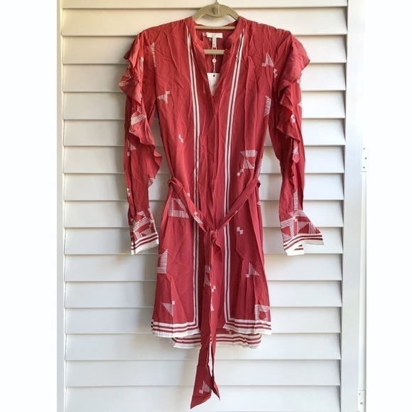 Joie Licia Ruffle Trimmed Printed Mini Dress - Picture 6 of 14